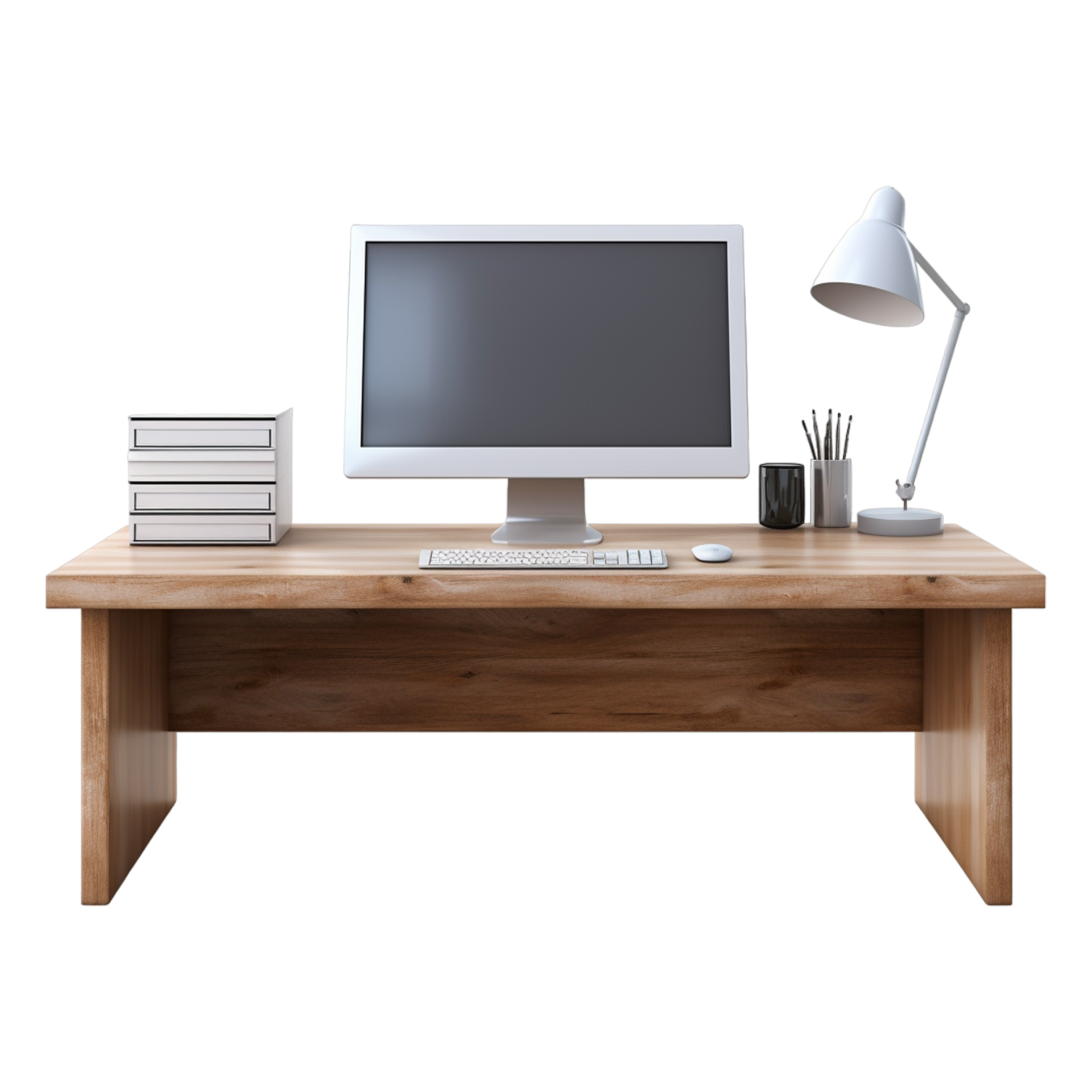 Monitor elevated shelf desk desk Ai Generative 29938216 PNG