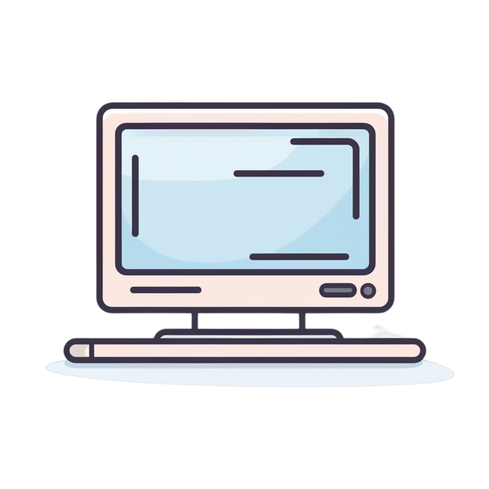 Computer Dekstop Monitor Cartoon Ai Generative png