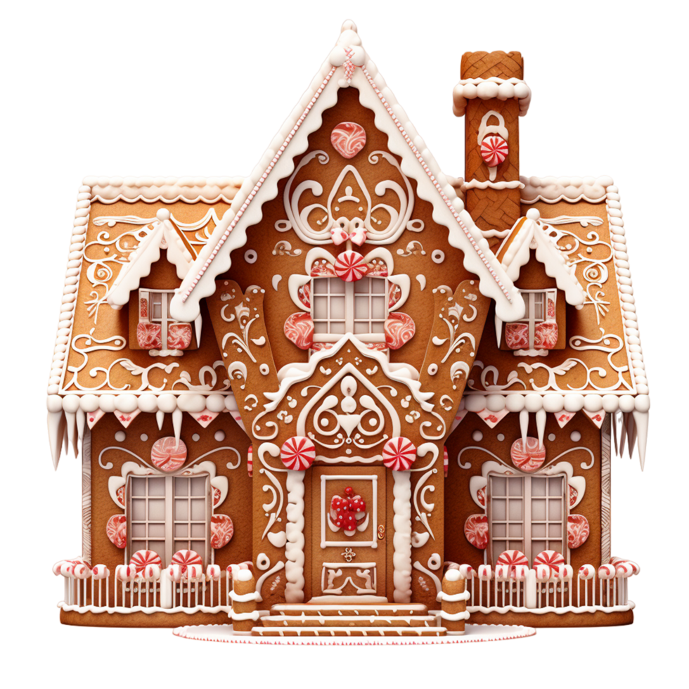 Lebkuchen Haus festgesteckt ai generativ png