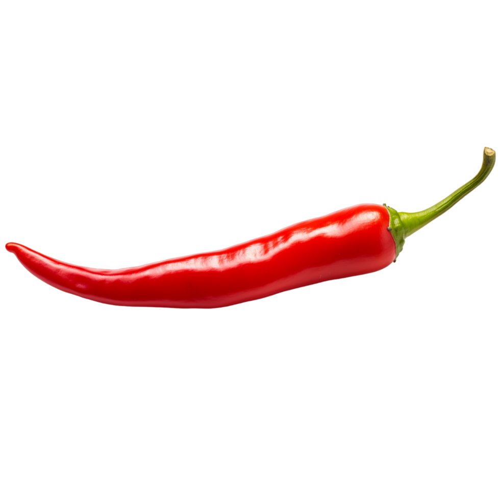 een rood Chili peper met een groen stam ai generatief png