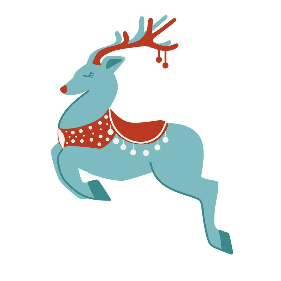 Christmas reindeer on a white background. Vector. Flat style. vector