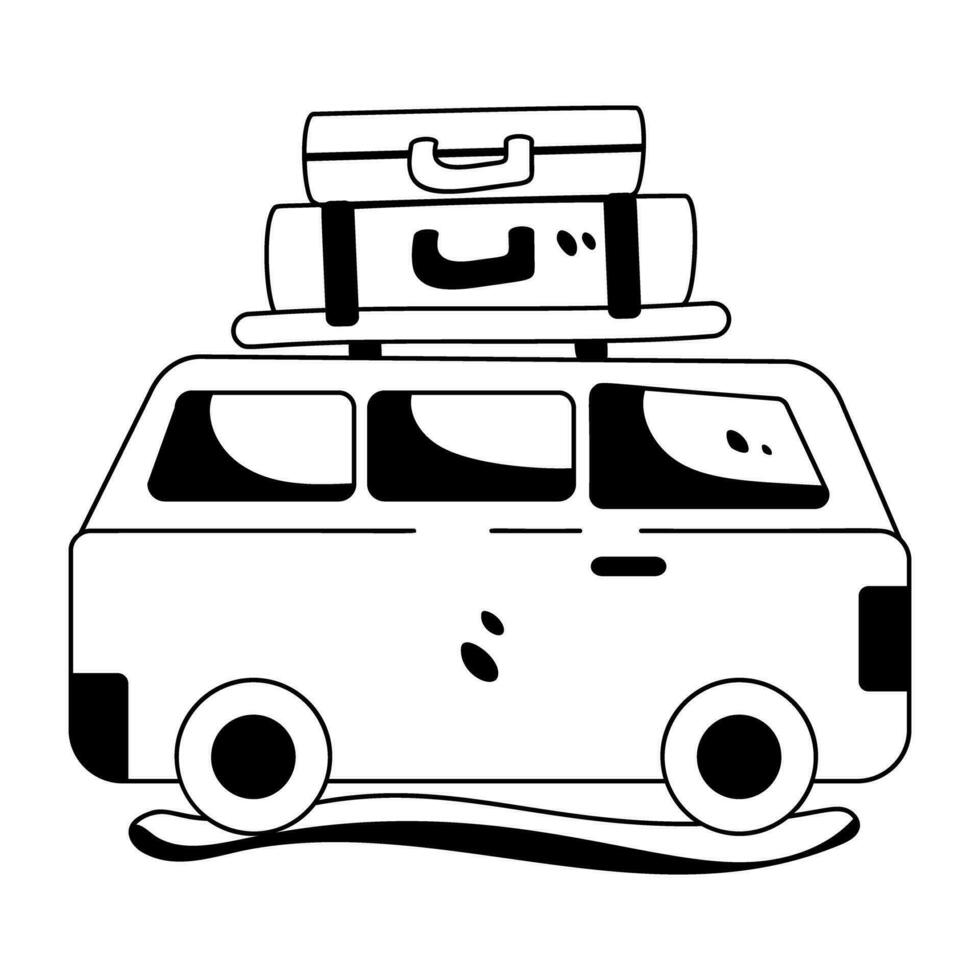 Trendy Camper Van vector