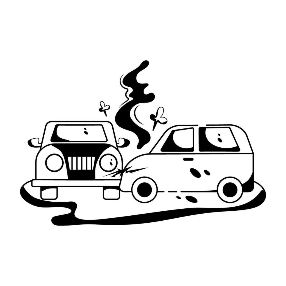 Trendy Car Crash vector