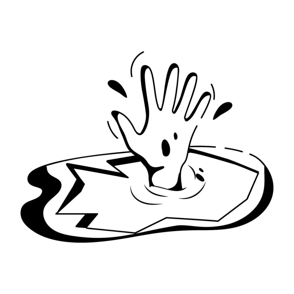 Trendy Drowning Concepts vector