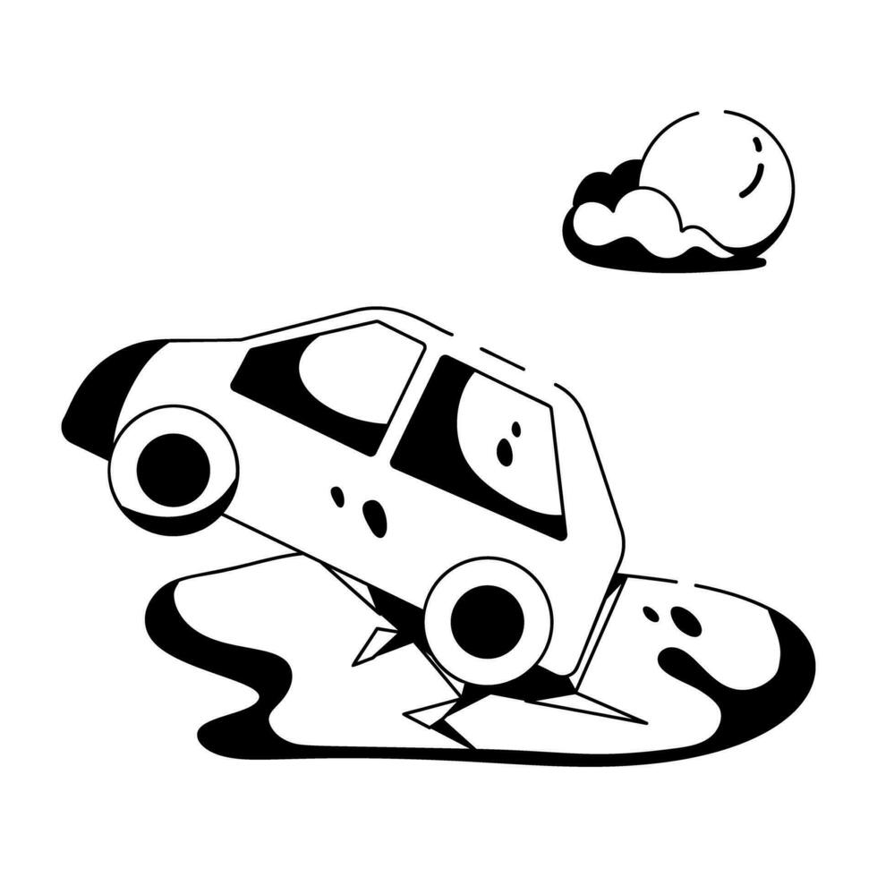 Trendy Stuck Car vector