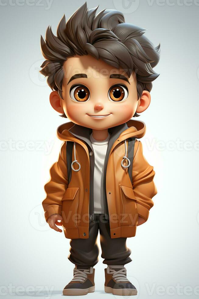 3d cartoon cute boy photo