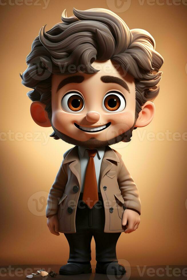 3d cartoon cute boy photo