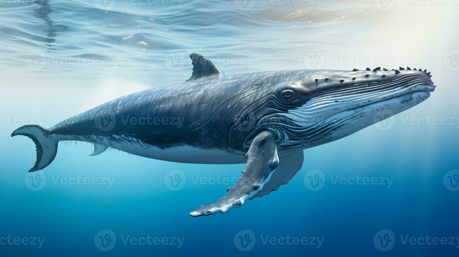 Whale swimming in the water ai photo