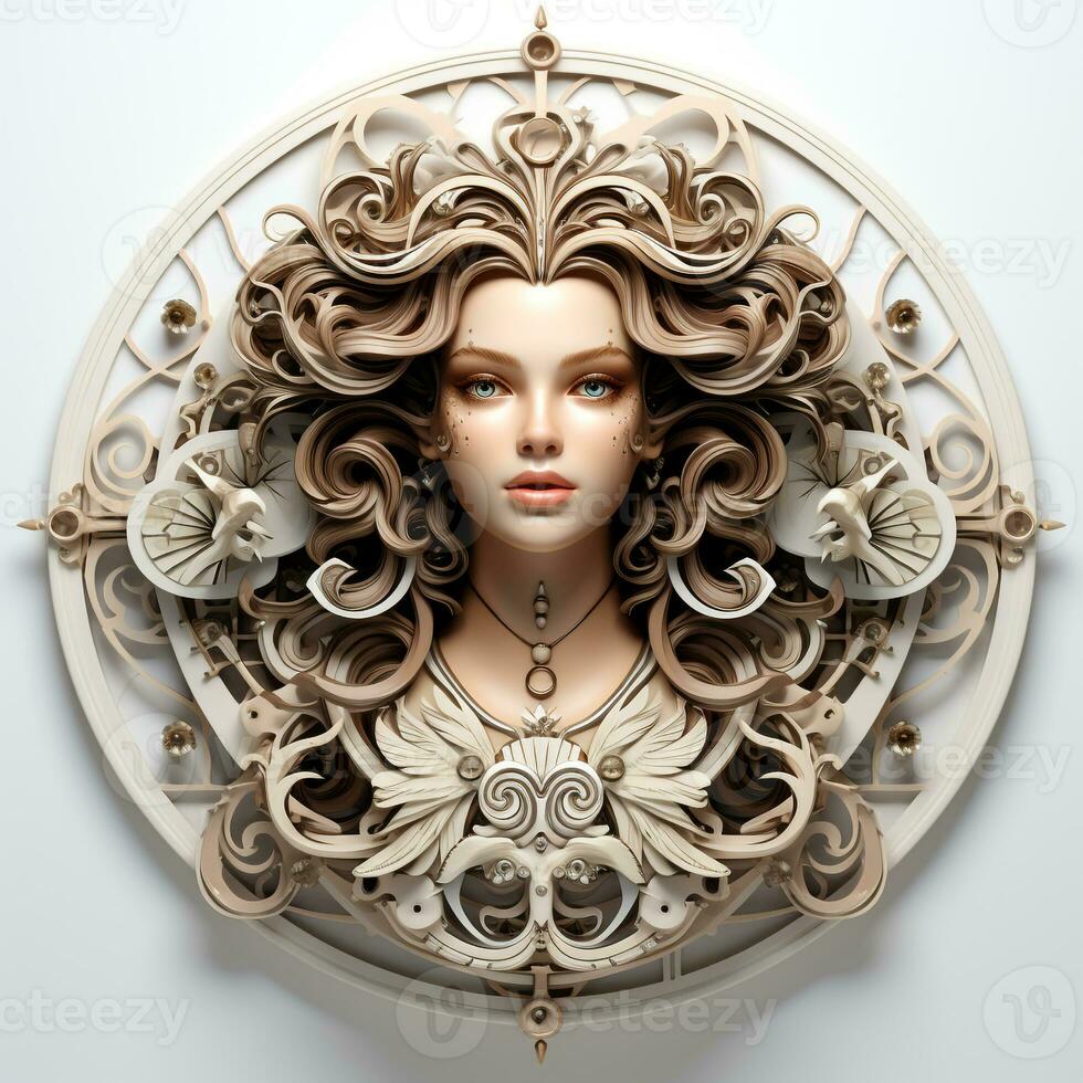 3d cartoon zodiac virgo ai photo