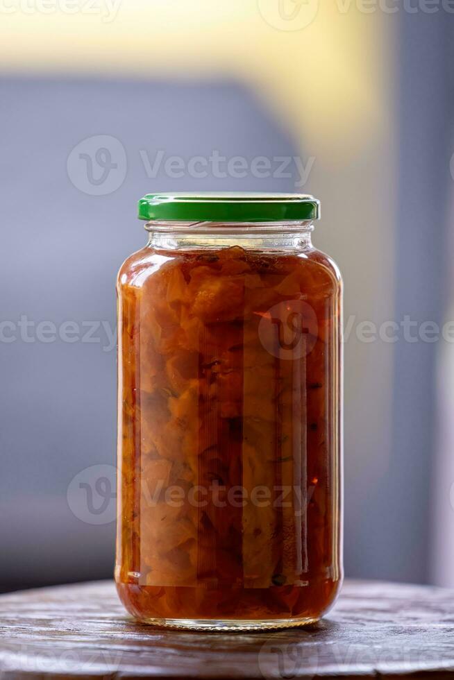 food glass with carambola jam photo