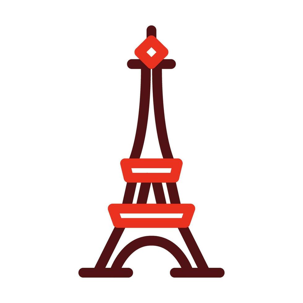 Eiffel Vector Thick Line Two Color Icons For Personal And Commercial Use.