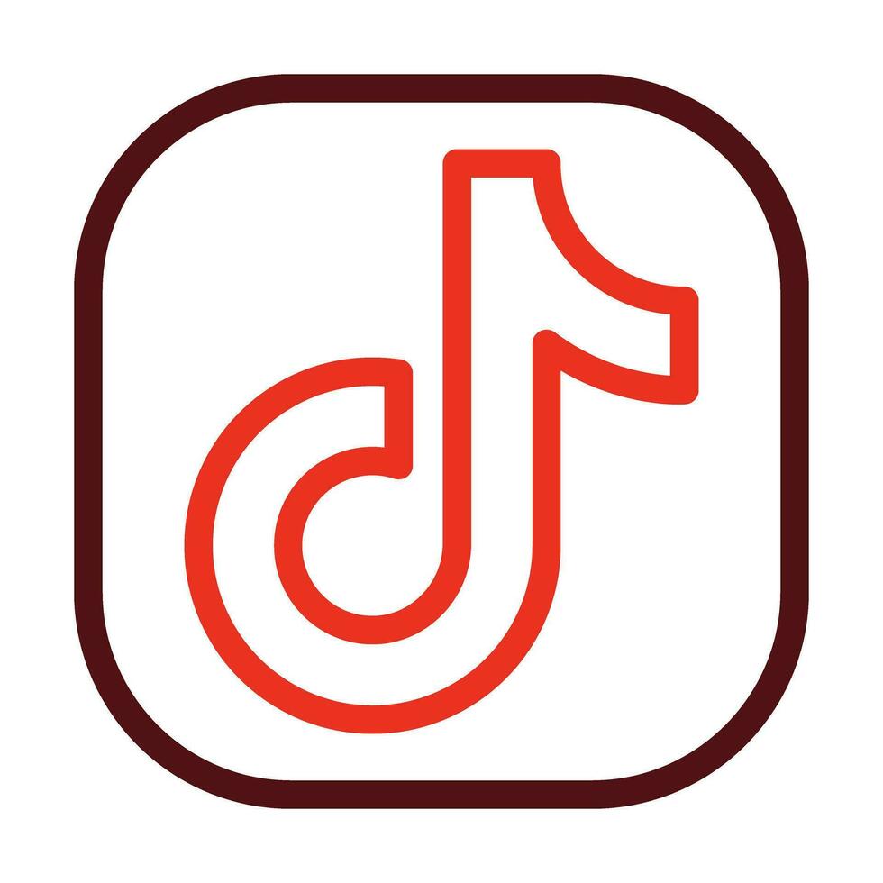 Tik Tok Vector Thick Line Two Color Icons For Personal And Commercial Use.