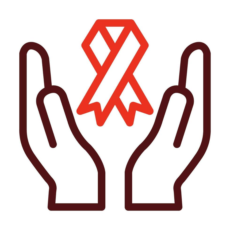 World Aids Vector Thick Line Two Color Icons For Personal And Commercial Use.