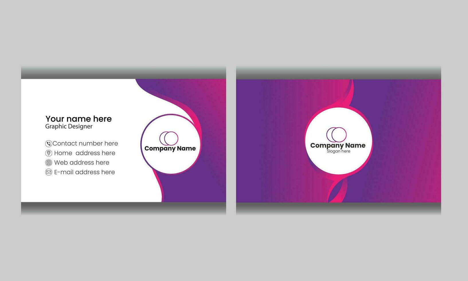 gradient color business card design template vector