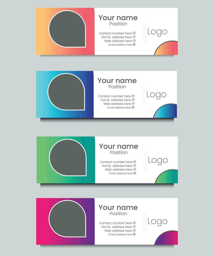 Email signature or footer  design template. vector