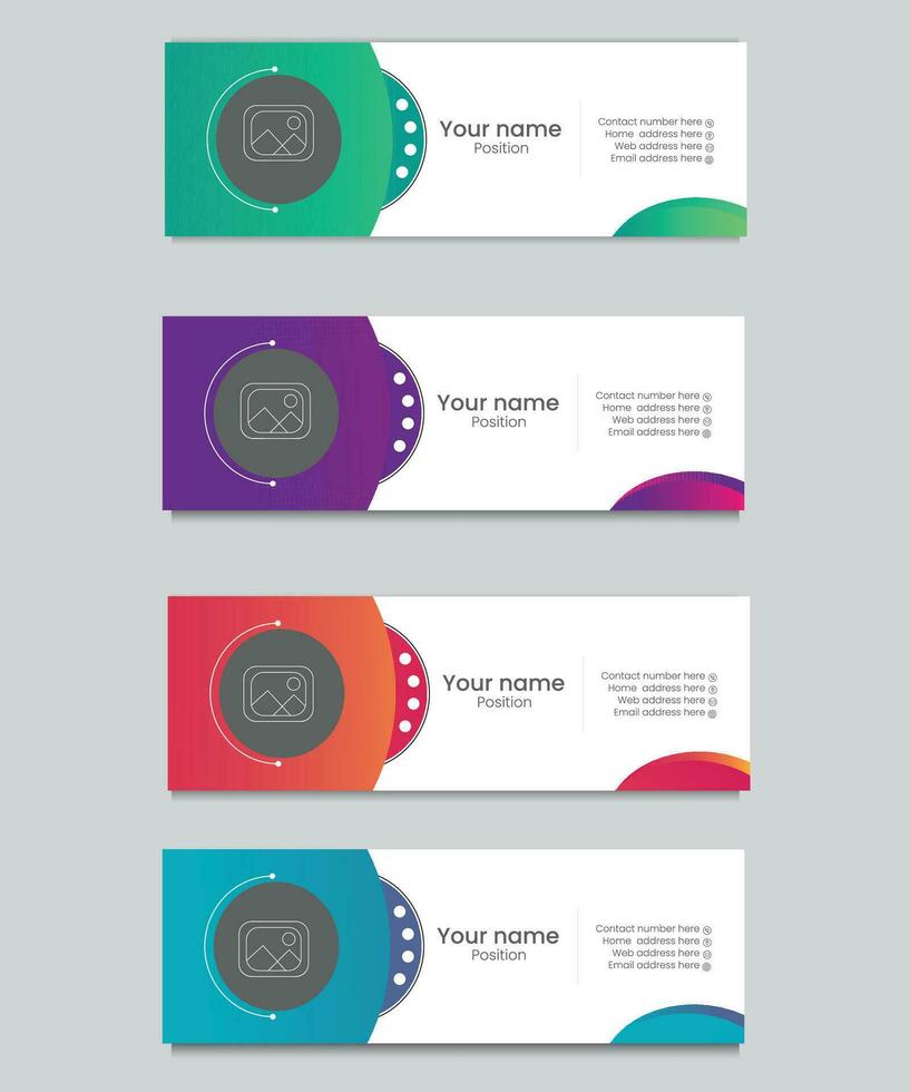 Email signature or footer  design template. vector