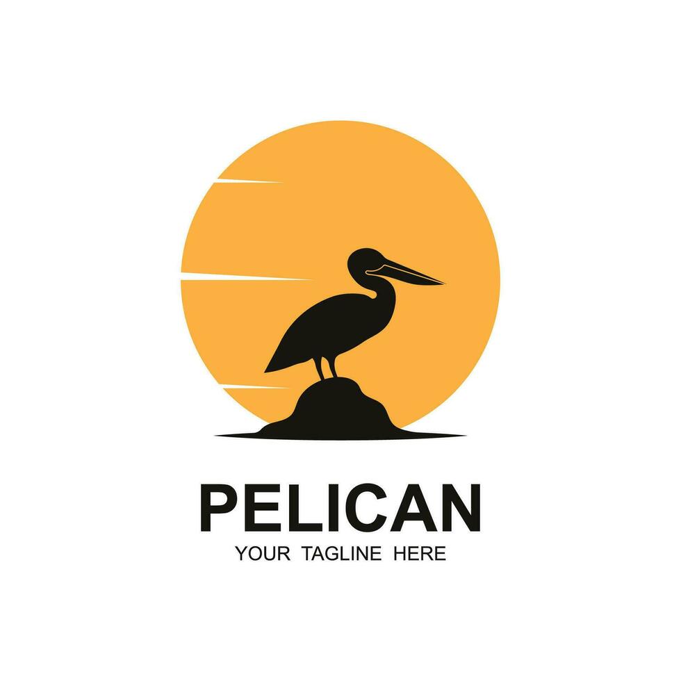 pelícano pájaro logo vector icono ilustración diseño