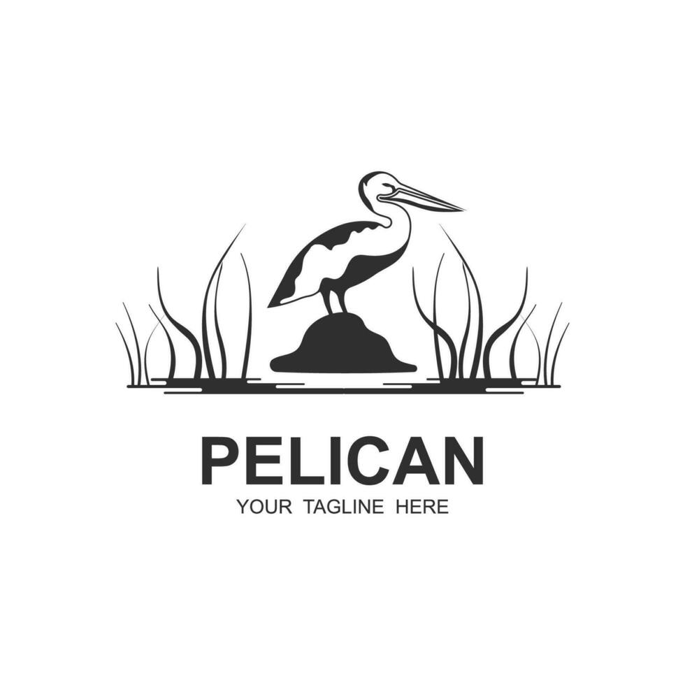 pelican bird logo vector icon illustration design