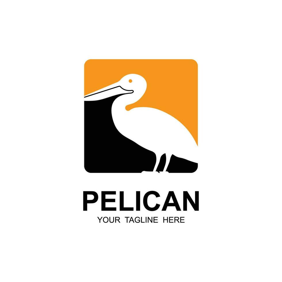 pelican bird logo vector icon illustration design