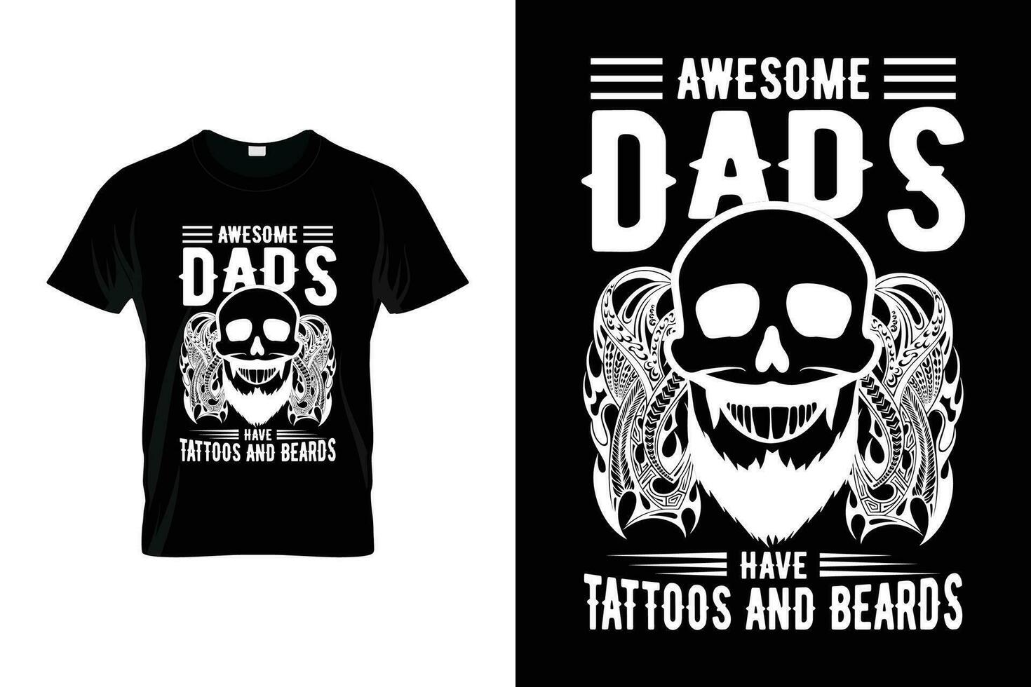 increíble papás tener tatuajes y barbas barba humor gracioso diciendo barba camiseta vector