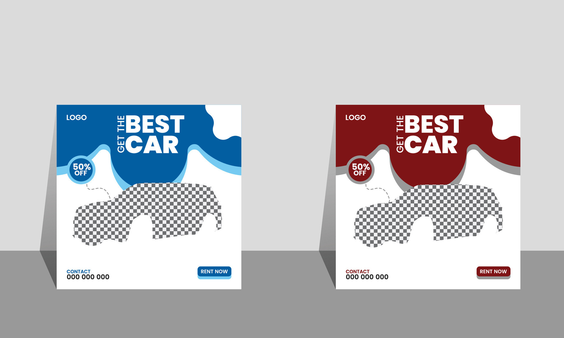 Best car rental and automotive social media banner post template