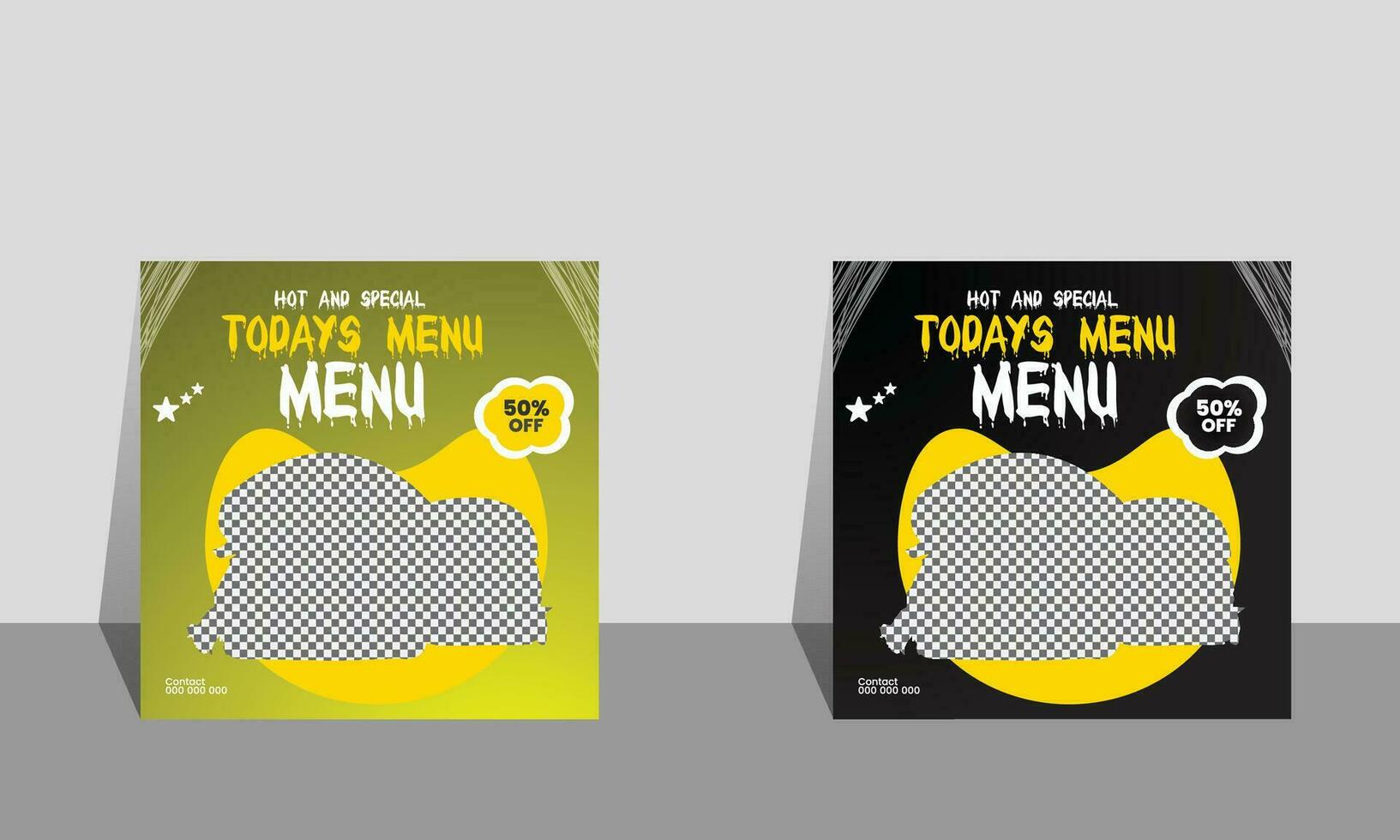 Food social media promotion and  banner post design vector