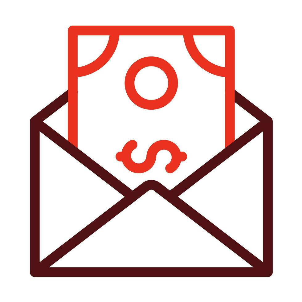 Salary Mail Vector Thick Line Two Color Icons For Personal And Commercial Use.