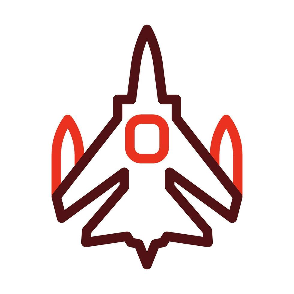 Fighter Vector Thick Line Two Color Icons For Personal And Commercial Use.