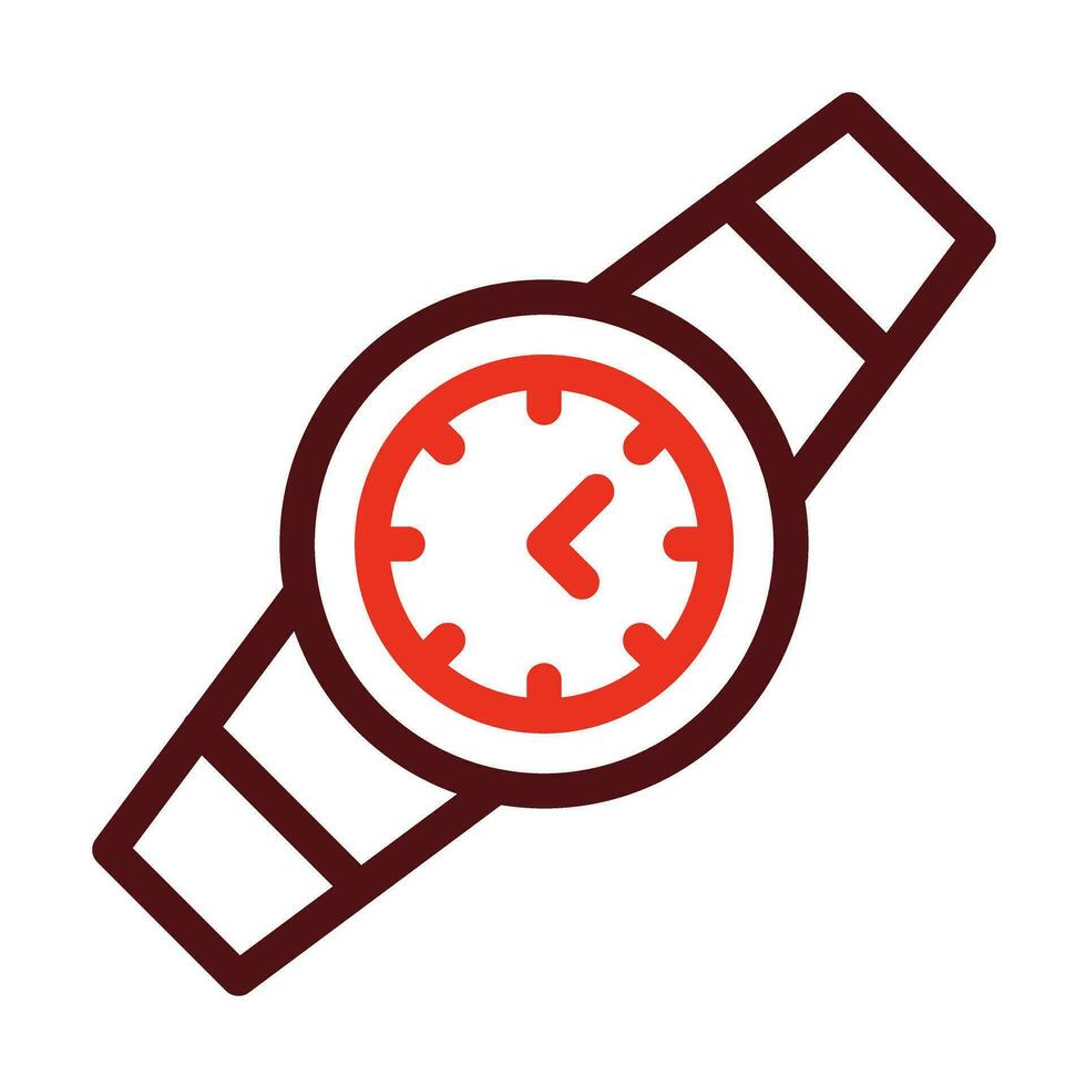 reloj de pulsera vector grueso línea dos color íconos para personal y comercial usar.