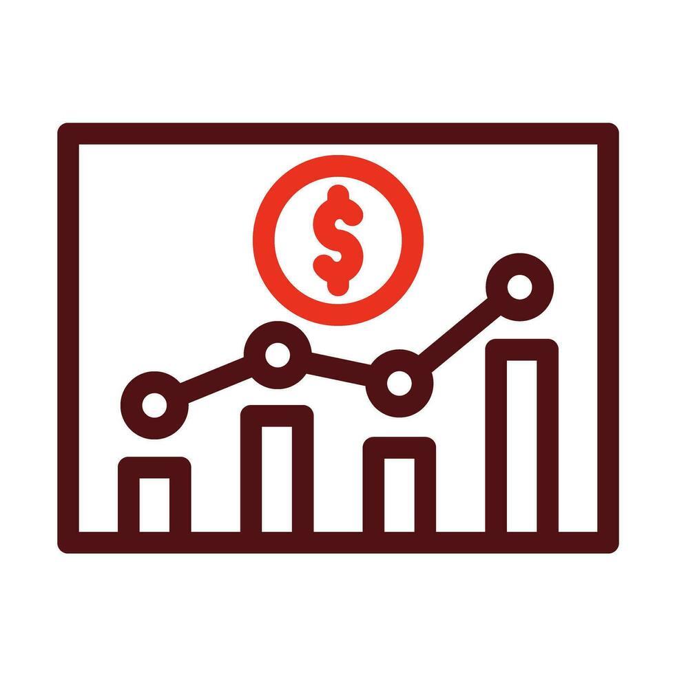 Stock Market Vector Thick Line Two Color Icons For Personal And Commercial Use.