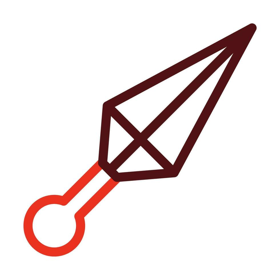 Kunai Vector Thick Line Two Color Icons For Personal And Commercial Use.