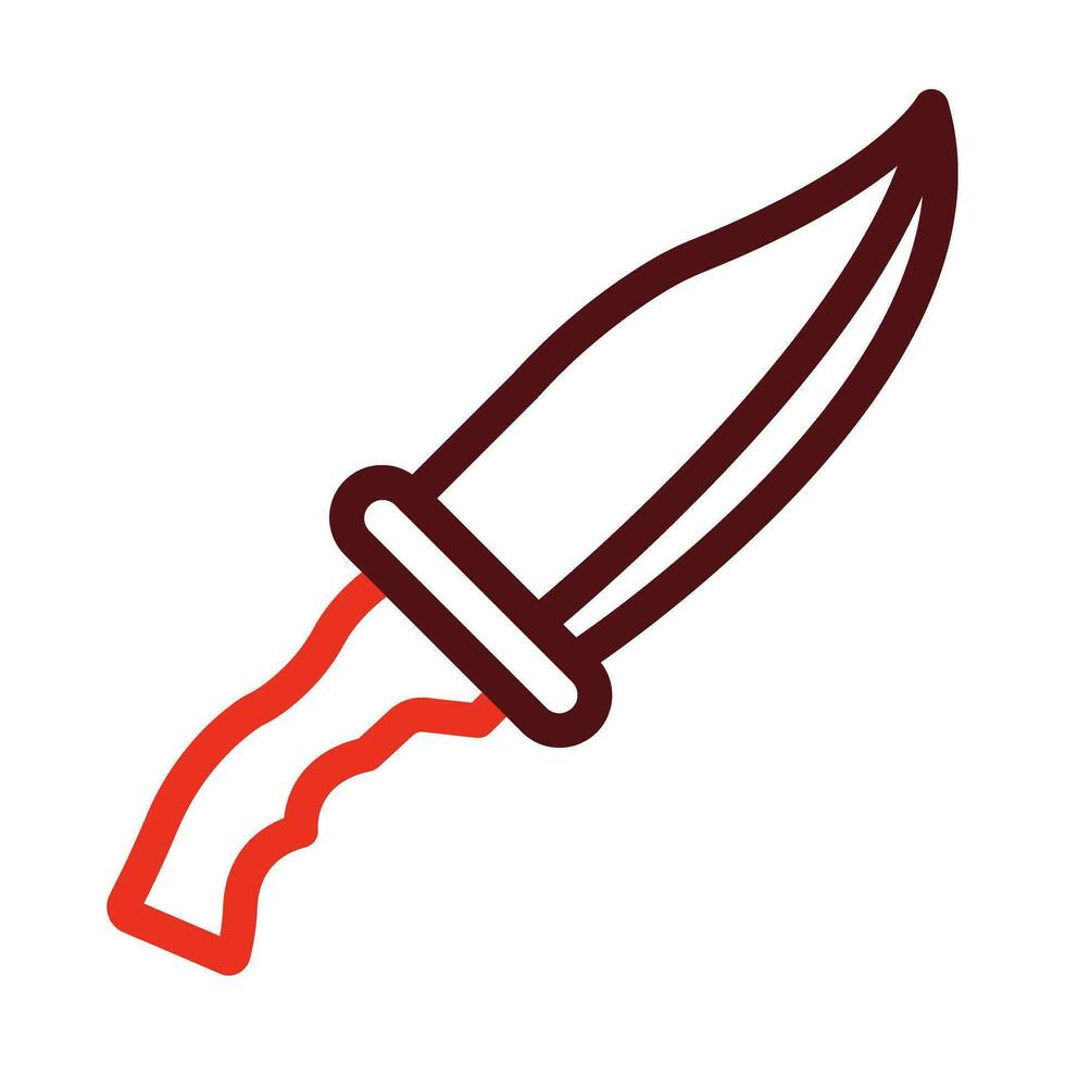 Knife Vector Thick Line Two Color Icons For Personal And Commercial Use.