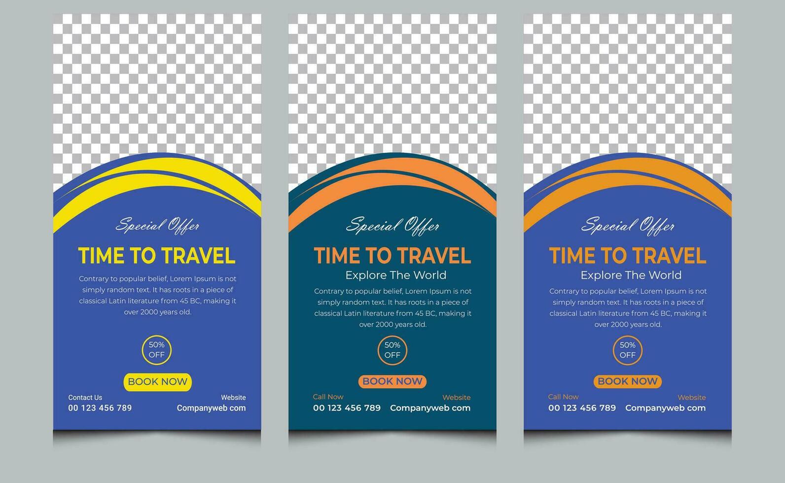 Simple clean creative modern unique travel agency ad ads banner business promotion web social media post template design. vector