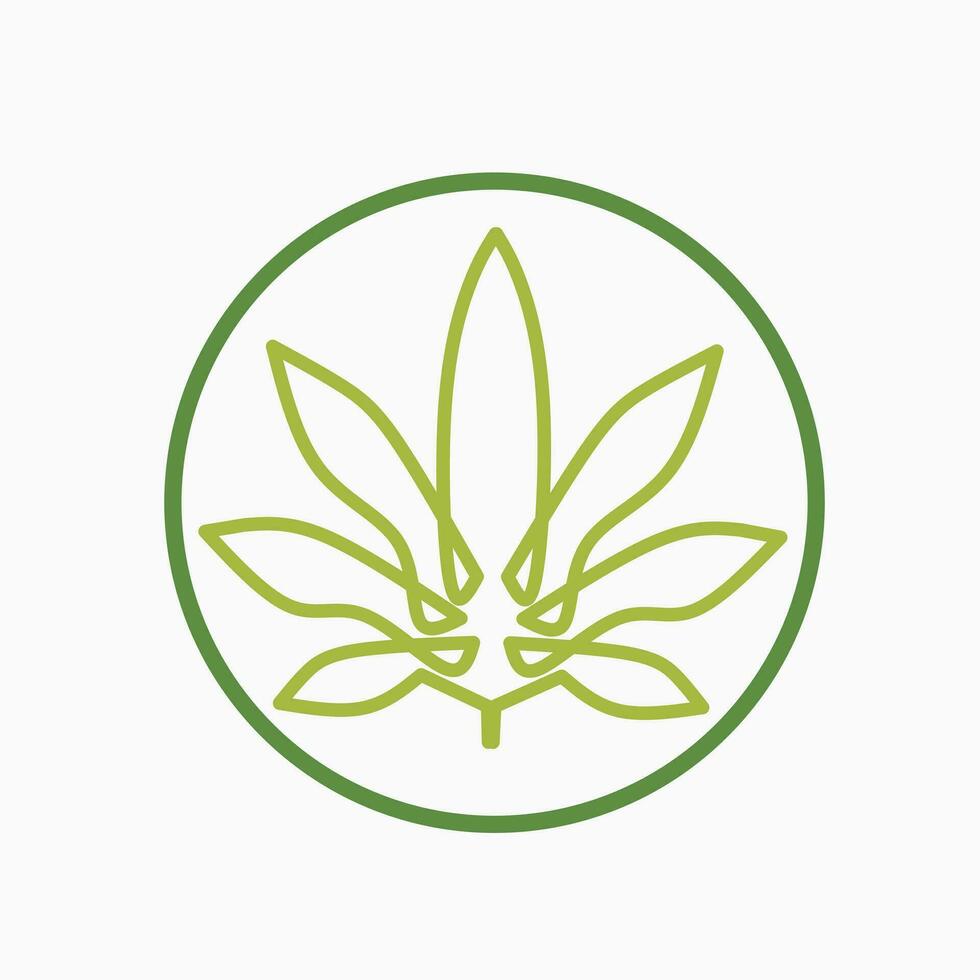 cannabis minimalist line art logo vector