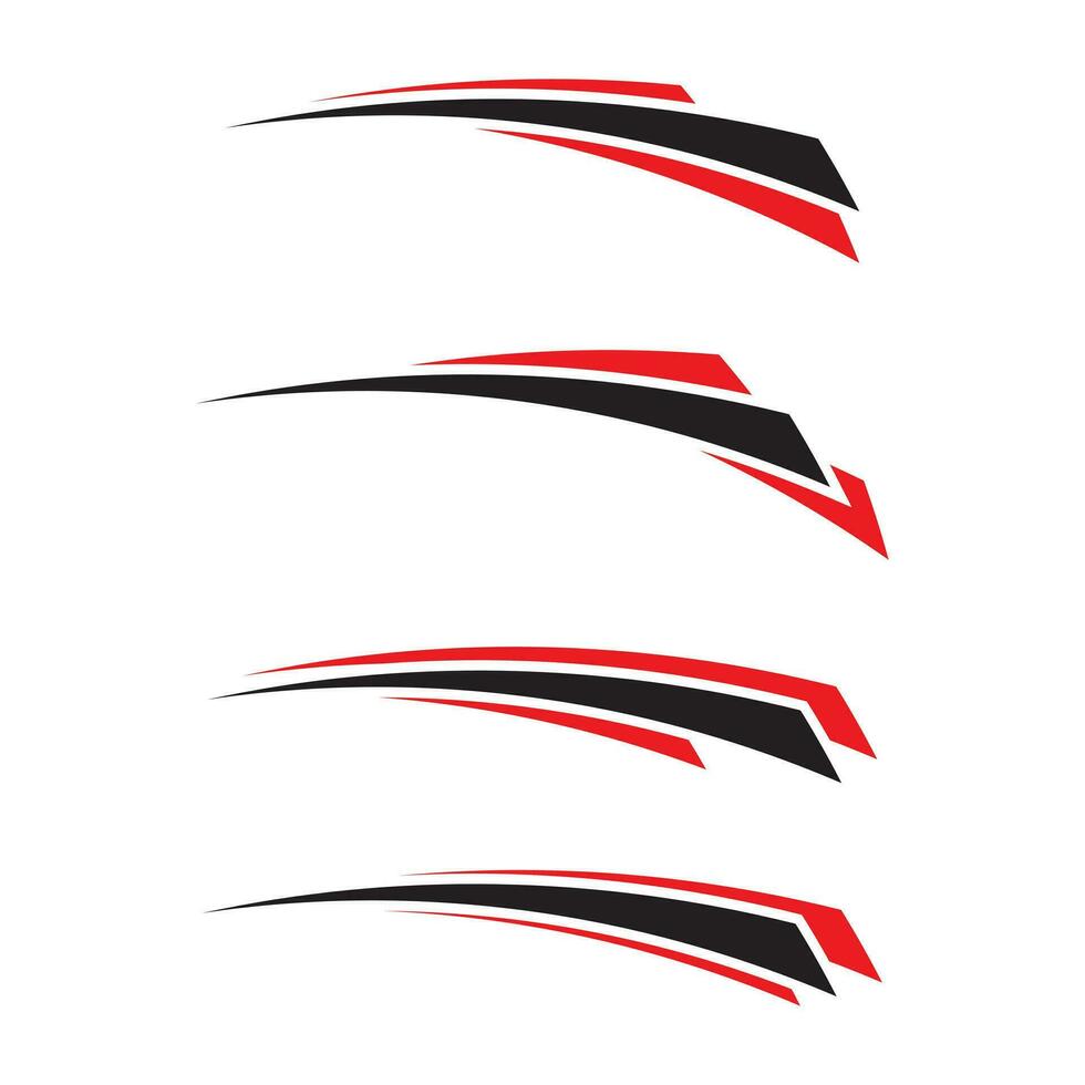 Collection of abstract racing stripes car wrap vinyl decal vector