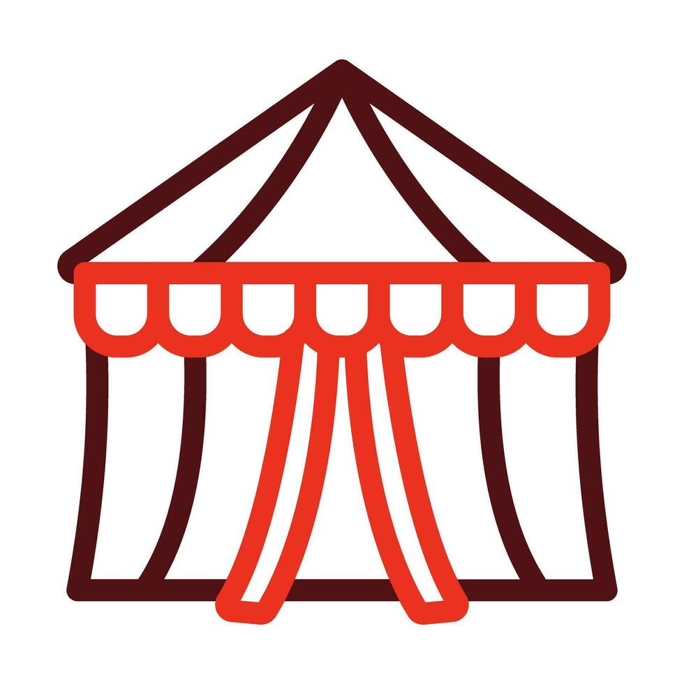 Circus Tent Vector Thick Line Two Color Icons For Personal And Commercial Use.