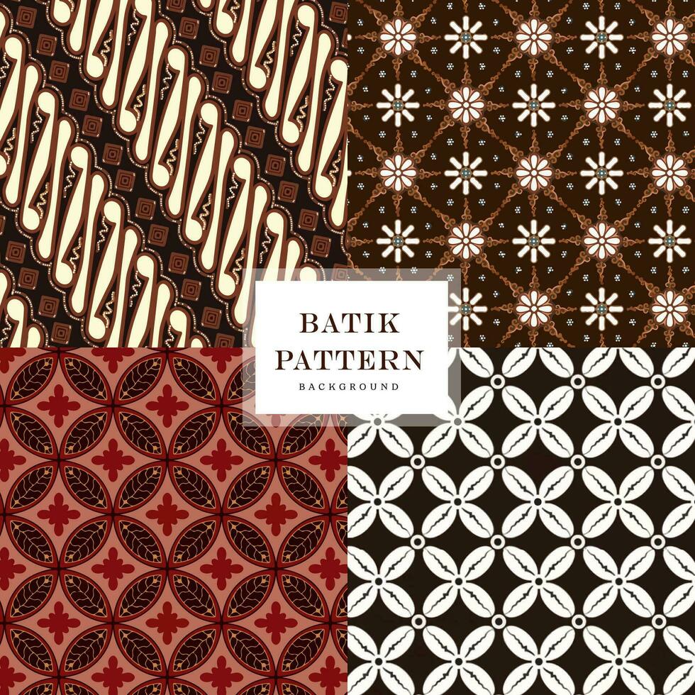 Vector pack of batik decorative javanese batik patterns