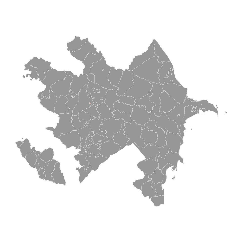 naftalán ciudad mapa, administrativo división de azerbaiyán vector