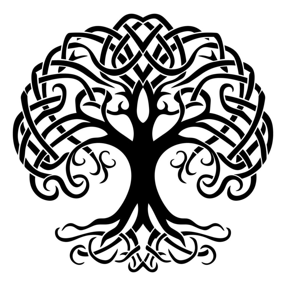 Tree in celtic knot style vector