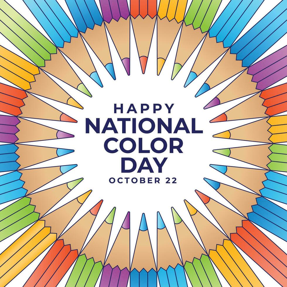 National Color Day design template good for celebration usage. color pencil illustration. flat design. vector eps 10.