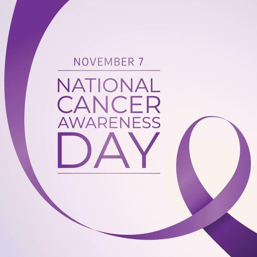 National Cancer Awareness Day design template good for celebration usage. blue ribbon. cancer awareness ribbon. vector eps 10. flat design.