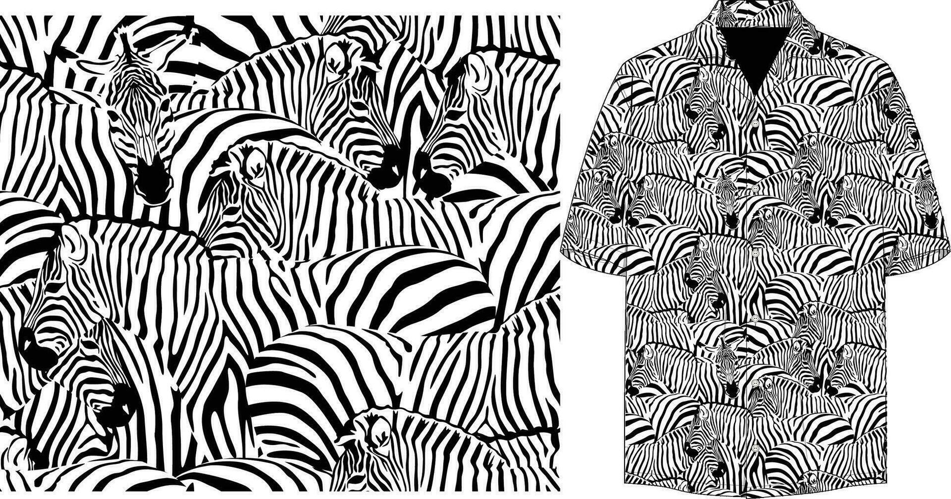 Pattern and Shirt mockup.Beautiful  animal Pattern. vector