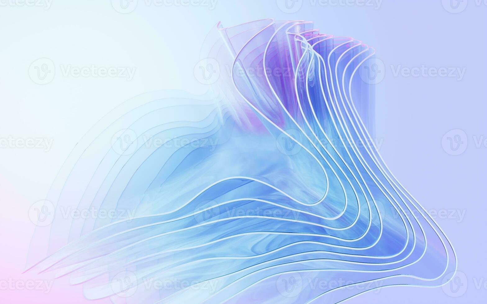 Gradient multilayer glass background, 3d rendering. photo