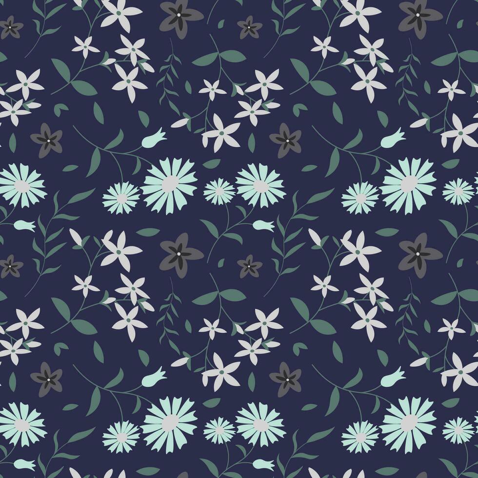 Floral pattern in seamless style. vector