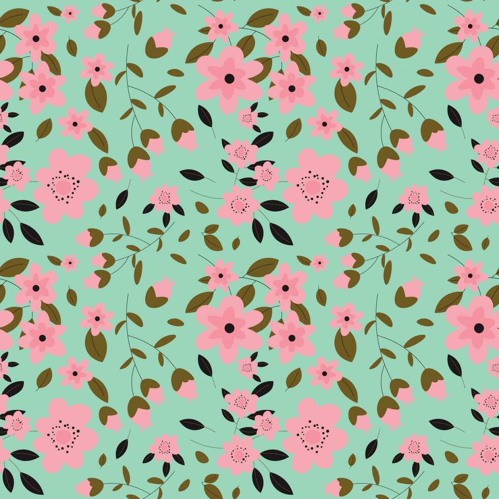 Floral pattern in seamless style. vector