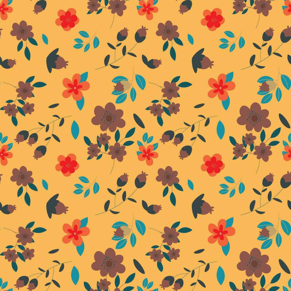 estampado de flores en un estilo impecable. vector