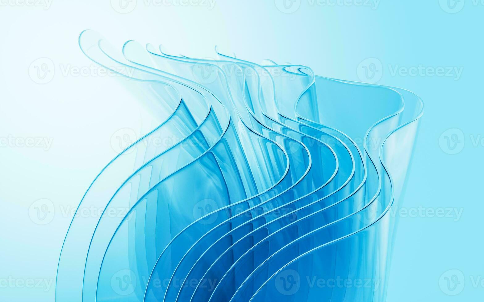 Gradient multilayer glass background, 3d rendering. photo