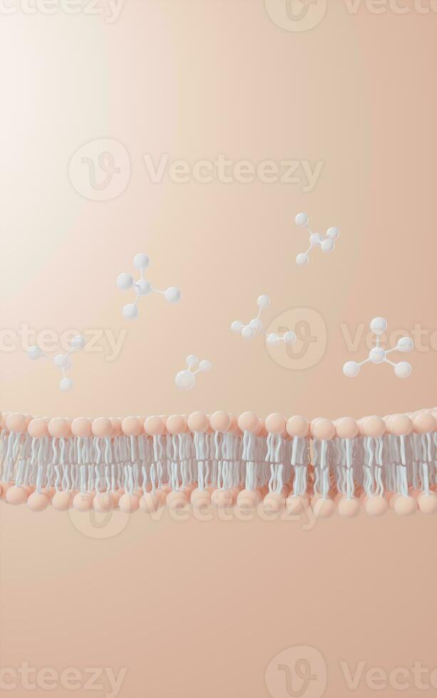 Cell membrane structure background, 3d rendering. photo