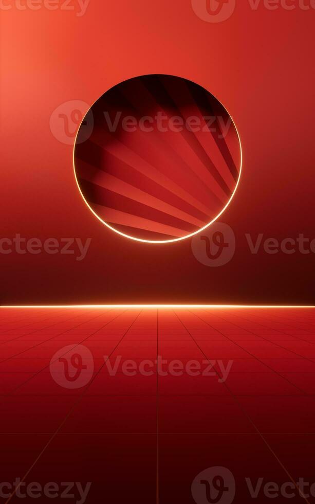 Red luxurious stage background, 3d rendering. photo