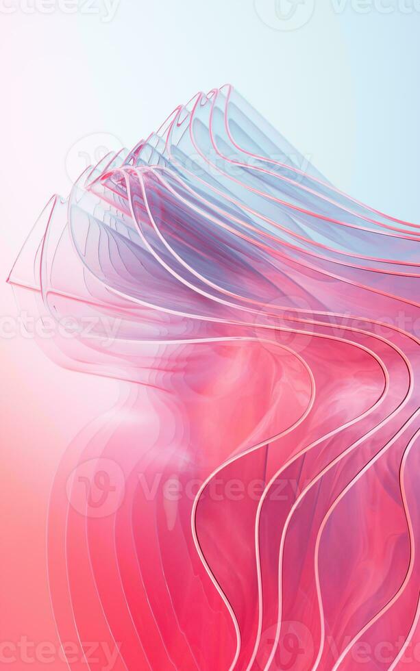 Gradient multilayer glass background, 3d rendering. photo
